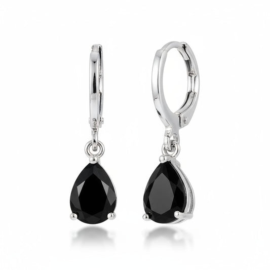 Mini Earrings Girl – Black Zirconia – 10mm