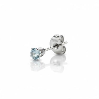 Light Blue Zirconia Earrings – 3mm – Stainless Steel