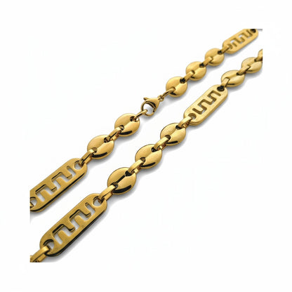 Steel Fantasy Necklace with Greek Motif