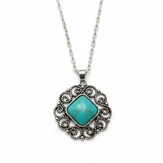 Boho Necklace with Turquoise Stone
