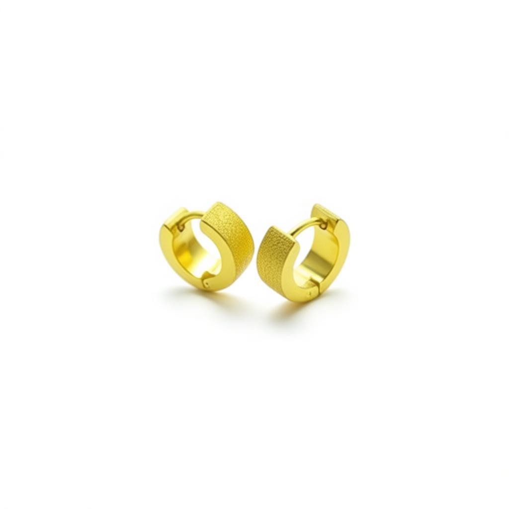 Boucles d'oreilles – Acier sablé couleur or (11 mm) 