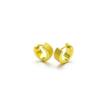 Boucles d'oreilles – Acier sablé couleur or (11 mm) 