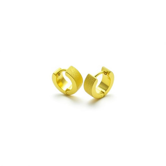 Earrings – Steel Sandblasted Gold-colored (11mm) 