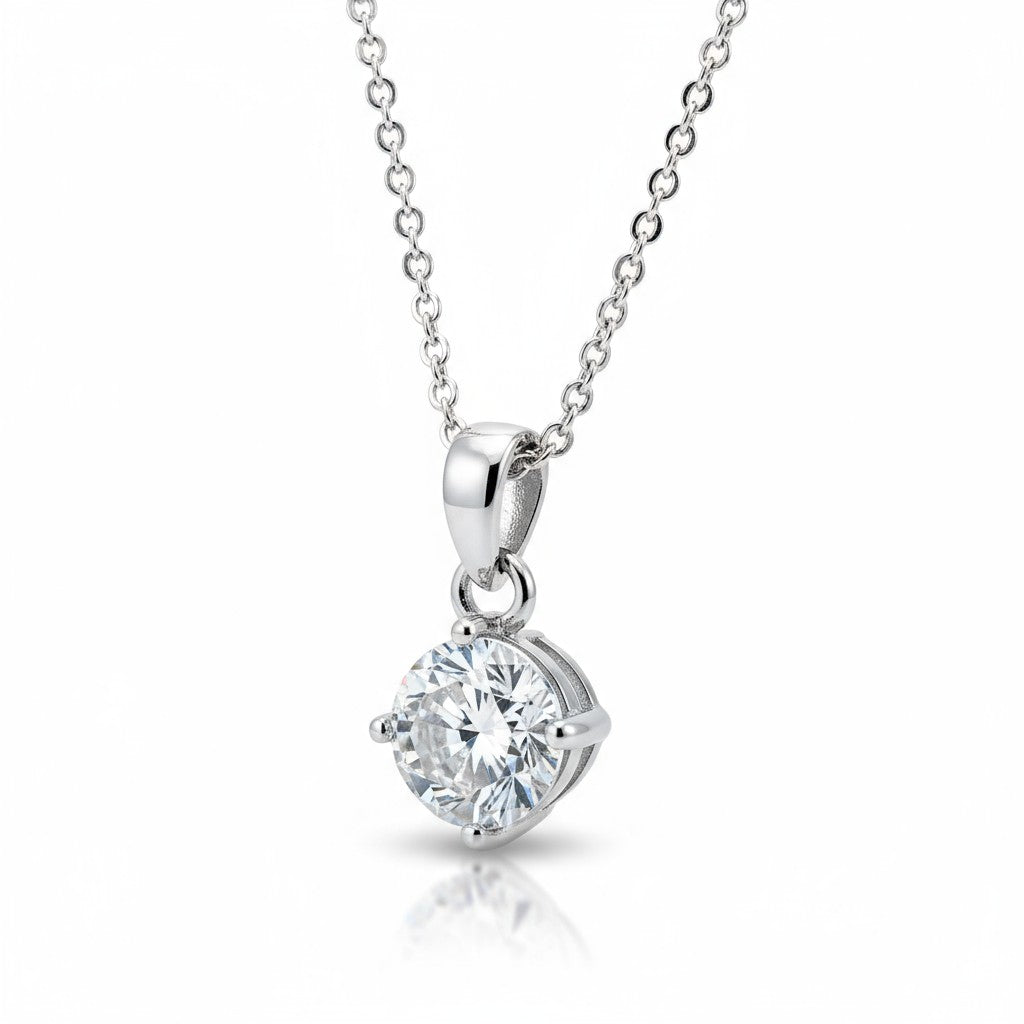 Elegant Stainless Steel Zirconia Pendant