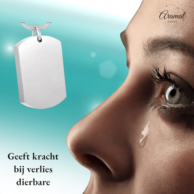 Rechthoek Ashanger Zilverkleur RVS 30×18 mm - hang293 - 8416 - Gedenkhangers kopen# - 30mm - alles - ashangers