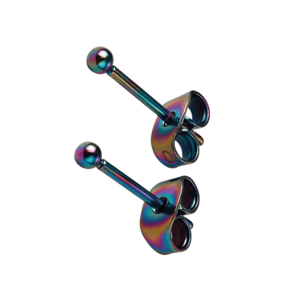 Regenboogkleurige mini oorstuds 2 mm - oor4130 - Oorbellen kopen# - 2mm - alles - bolletjes