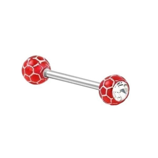 Rode voetbal tepel barbells