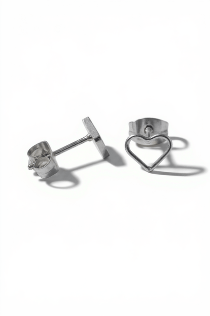 Roestvrij Staal Hart Oorbellen Zilver 6mm Open - Aramat Jewels - Oorbellen - cadeautip