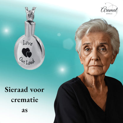 Ronde ashanger met hartjes – Love out loud - Aramat Jewels - Gedenkhangers - cadeautip
