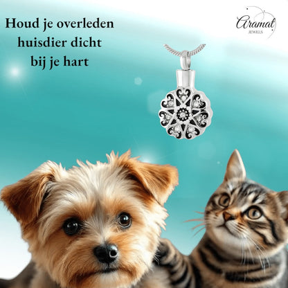 Ronde Keltische ashanger staal met zirkonia - Aramat Jewels - Gedenkhangers - cadeautip