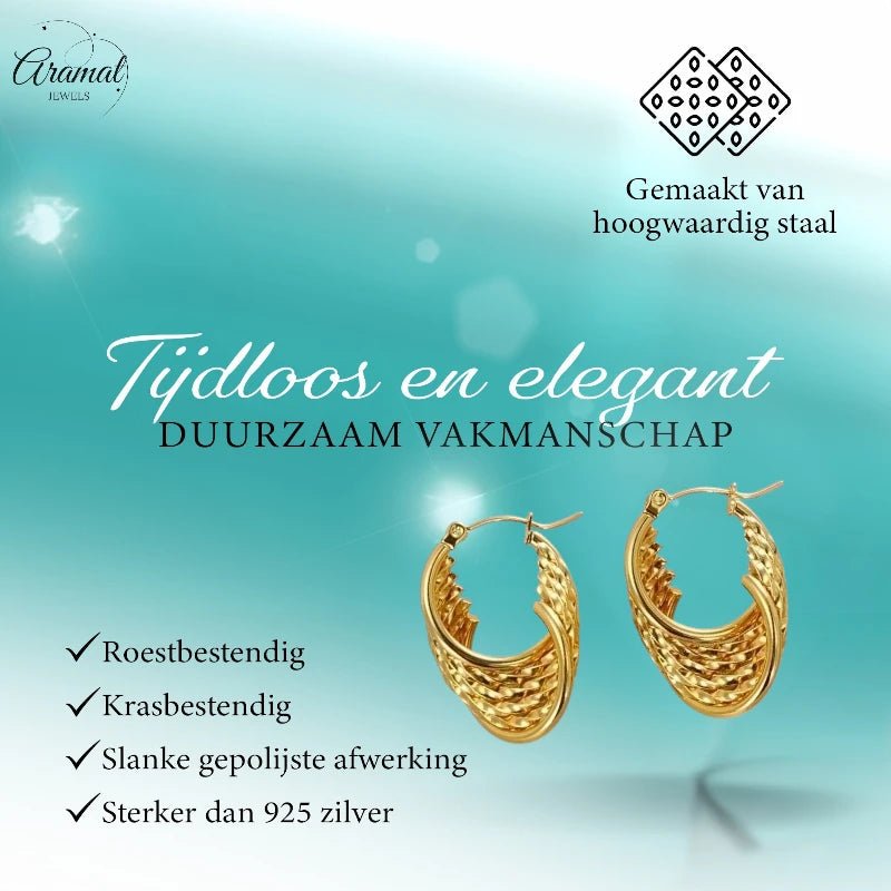 Ronde Oorringen RVS Goudkleurig – 35mm – 6 Hoepels in 1 - oor6323 - 69939 - Oorringen kopen# - 35mm - alles - cadeau
