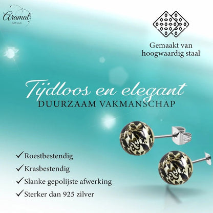 Ronde Spetter Oorbellen 6mm - Zwart/Lichtgroen - Uniek - oor2590 - tte043 - Oorbellen kopen# - 6mm - acryl