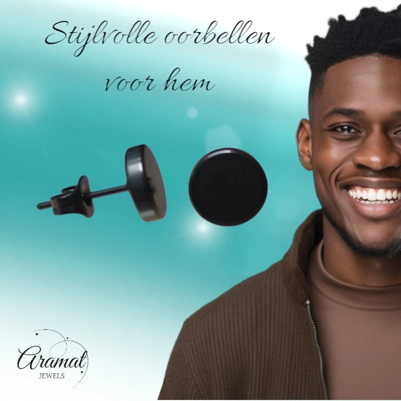 Ronde Zwarte Oorknopjes 5mm – RVS - oor3153 - Oorbellen kopen# - 5mm - alles - cadeau