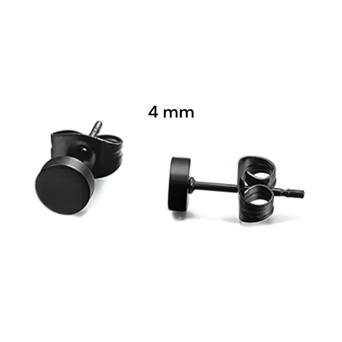 Ronde Zwarte Zweerknopjes 4mm – RVS - oor3152 - Oorbellen kopen# - 4mm - alles