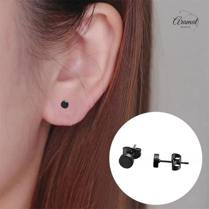 Ronde Zwarte Zweerknopjes 4mm – RVS - oor3152 - Oorbellen kopen# - 4mm - alles