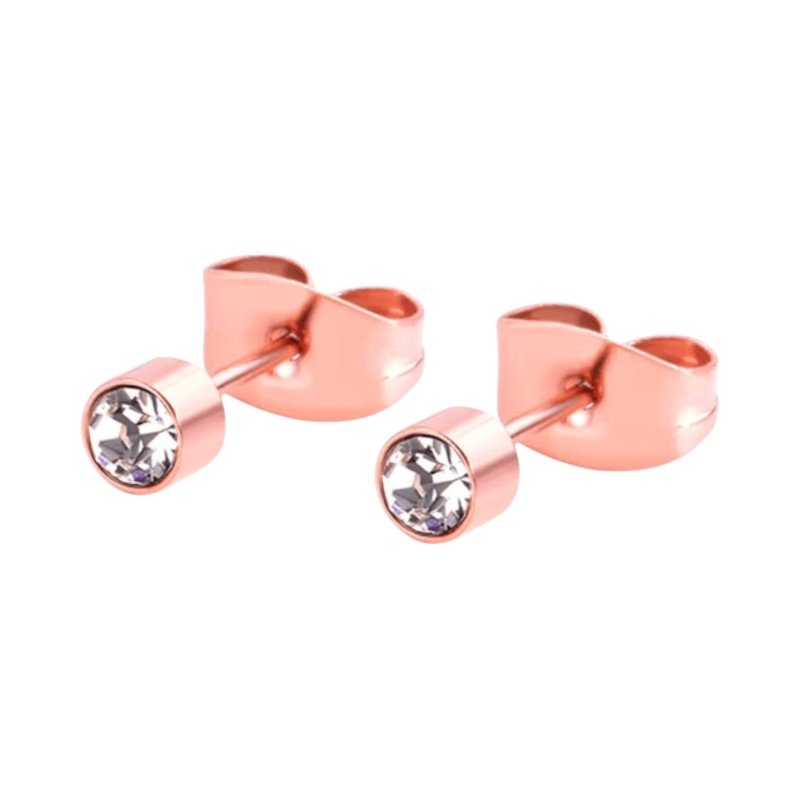 Rosékleurige kristal oorstekers – 3 mm - oor3743 - Oorbellen kopen# - 3mm - alles - cadeau