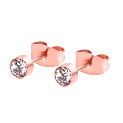 Rosékleurige kristallen oorstekers – 4 mm - oor3744 - Oorbellen kopen# - 4mm - alles - cadeau