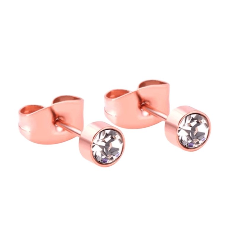 Rosékleurige kristallen oorstekers – 4 mm - oor3744 - Oorbellen kopen# - 4mm - alles - cadeau