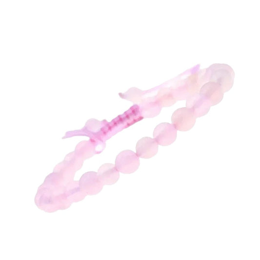 Een roze armband met een enkele bea