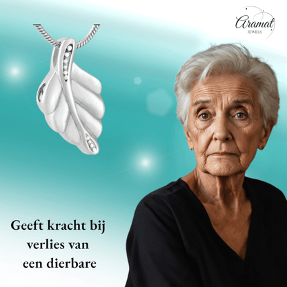 RVS Ashanger Blaadje - Zilverkleurig - hang482 - 9729 - Gedenkhangers kopen# - 30mm - alles - ashangers