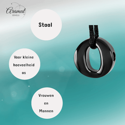 RVS Ashanger Open Cirkel - Zwart - hang858 - 9284 - Gedenkhangers kopen# - 20mm - alles - ashangers
