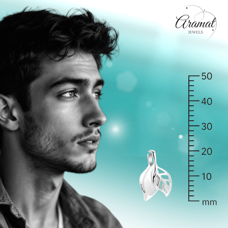 RVS Ashanger Twee Blaadjes - Zilverkleurig - hang674 - 10032 - Gedenkhangers kopen# - 20mm - alles - ashangers