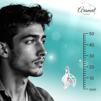 RVS Ashanger Twee Blaadjes - Zilverkleurig - hang674 - 10032 - Gedenkhangers kopen# - 20mm - alles - ashangers