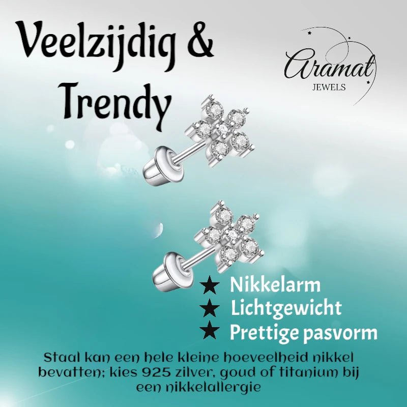 RVS bloem oorbellen kind 7mm – Schroefsluiting - oor6271 - 72438 - Oorbellen kopen# - 7mm - alles - bloem