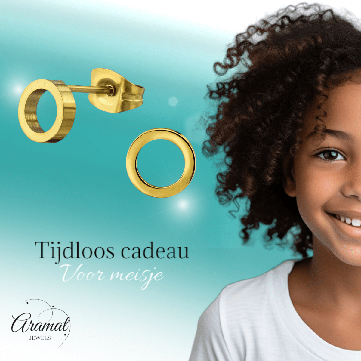 RVS Cirkel Oorbellen Goudkleur Open 10mm - Minimalistische Oorstekers - Aramat Jewels - Oorbellen - cadeautip