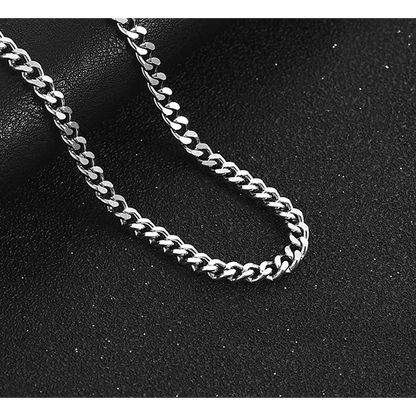 Steel Curb Gourmet Necklace Silver-Colored