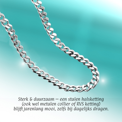 Steel Curb Gourmet Necklace Silver-Colored