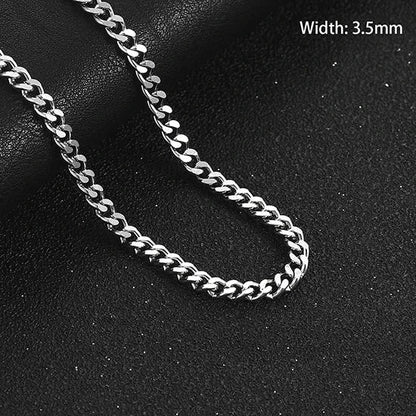 Steel Curb Gourmet Necklace Silver-Colored
