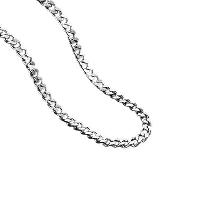 Steel Curb Gourmet Necklace Silver-Colored