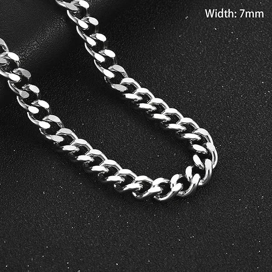Steel Curb Gourmet Necklace Silver-Colored