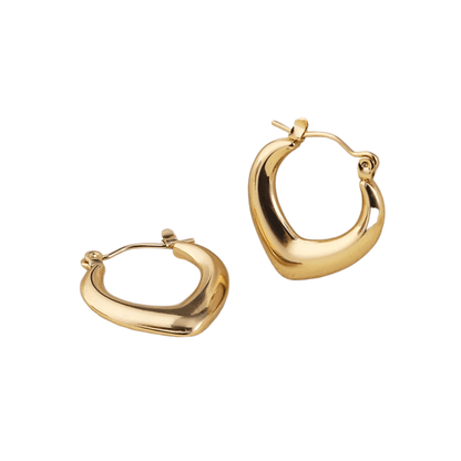 RVS druppelvormige oorringen 22mm – Goudkleurige hoops - oor6364 - 514383 - Oorringen kopen# - 22mm - alles - bolletjes