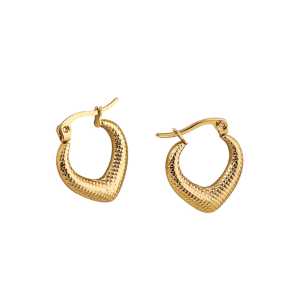 RVS Druppelvormige Oorringen met Ruitjesmotief 20x20mm - oor6363 - 514414 - Oorringen kopen# - 20mm - alles - bolletjes