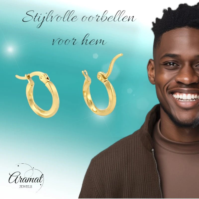 RVS Goudkleurige Gedraaide Oorringen 10mm - Trendy & Tijdloos - oor2521 - Oorringen kopen