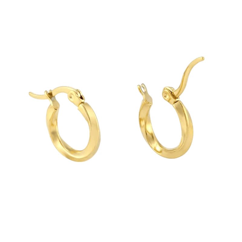 RVS Goudkleurige Gedraaide Oorringen 10mm - Trendy & Tijdloos - oor2521 - Oorringen kopen