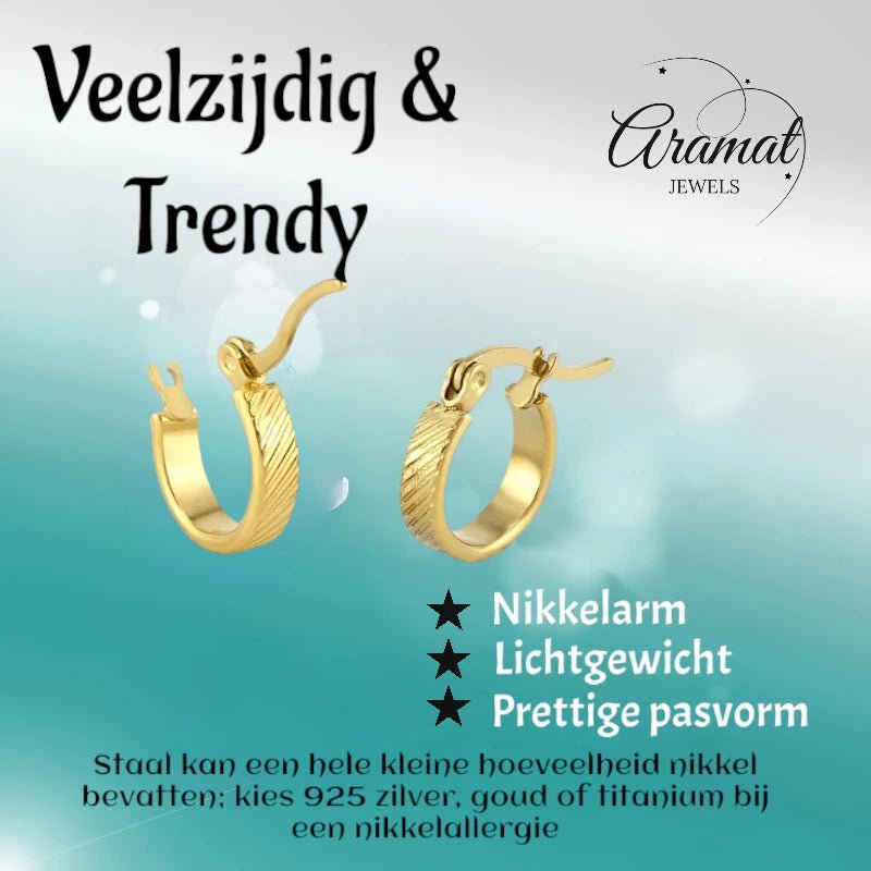 RVS Goudkleurige Oorringetjes - Stijlvol & Klein - oor4782 - fg - Oorringen kopen