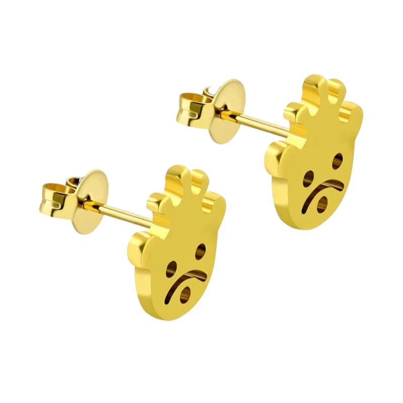 RVS Goudkleurige Smiley Oorbellen - oor5247 - zem331 - Oorbellen kopen