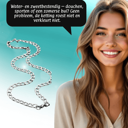 RVS Gourmet Ketting Zilverkleur 50 - 60cm - Sterke Schakelketting - Aramat Jewels - Halskettingen - cadeautip