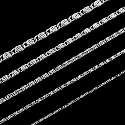 RVS Griekse Ketting 50 - 60cm Zilverkleur - Greek Pattern Unisex - Aramat Jewels - Halskettingen - cadeautip