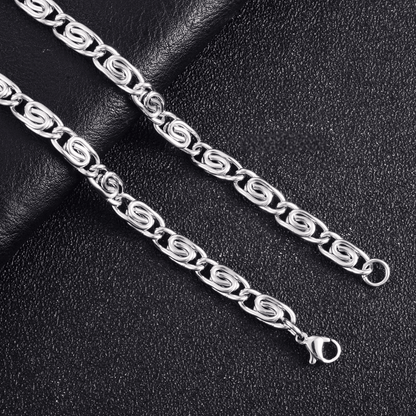 RVS Griekse Ketting Zilverkleur - Greek Pattern Unisex - Aramat Jewels - RVS Sieraden - Halskettingen - cadeautip
