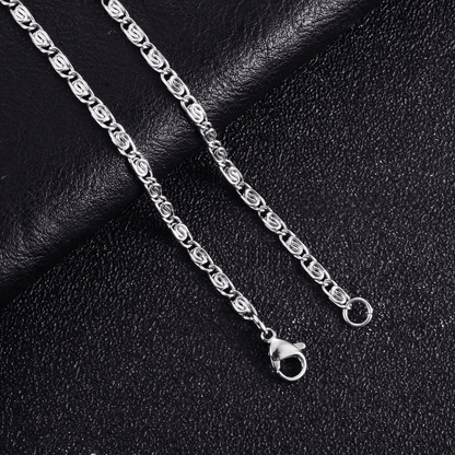 RVS Griekse Ketting Zilverkleur - Greek Pattern Unisex - Aramat Jewels - RVS Sieraden - Halskettingen - cadeautip