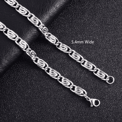 RVS Griekse Ketting Zilverkleur - Greek Pattern Unisex - Aramat Jewels - RVS Sieraden - Halskettingen - cadeautip