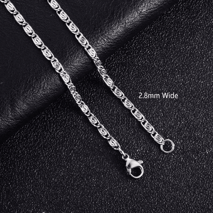 RVS Griekse Ketting Zilverkleur - Greek Pattern Unisex - Aramat Jewels - RVS Sieraden - Halskettingen - cadeautip