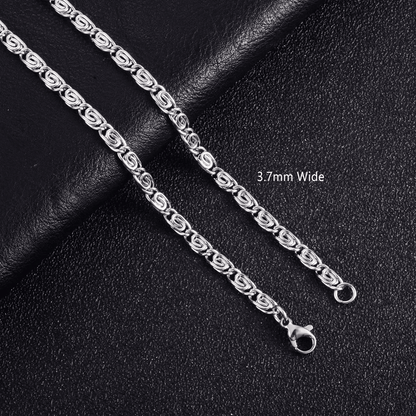 RVS Griekse Ketting Zilverkleur - Greek Pattern Unisex - Aramat Jewels - RVS Sieraden - Halskettingen - cadeautip