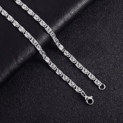 RVS Griekse Ketting Zilverkleur - Greek Pattern Unisex - Aramat Jewels - RVS Sieraden - Halskettingen - cadeautip