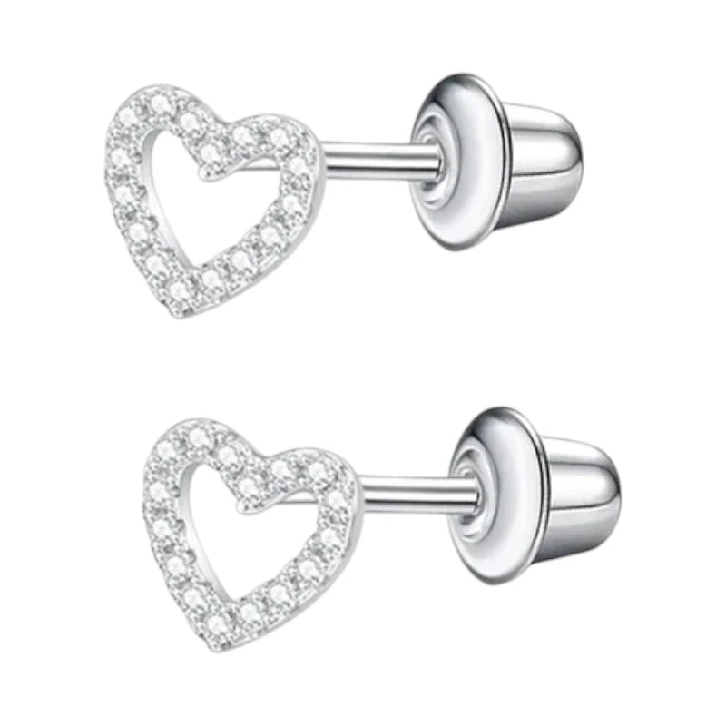 RVS hartjes kinderoorbellen 6mm – Schroefsluiting - oor6270 - 72437 - Oorbellen kopen# - 6mm - alles - cadeau