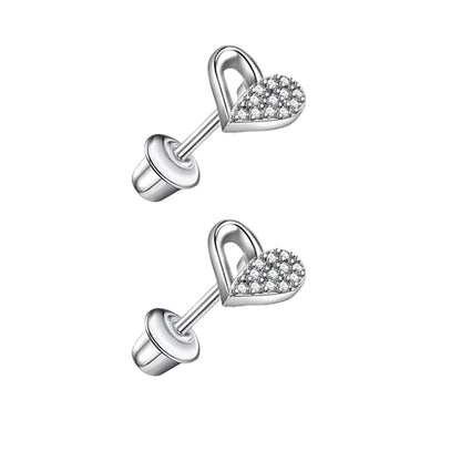 RVS hartjes oorbellen kind 7mm– Schroefsluiting - oor6272 - 72439 - Oorbellen kopen# - 7mm - alles - cadeau